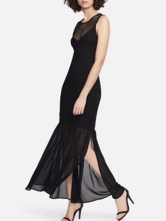 French Connection Dresses & Skirts - French Connection Chantilly Beau Black Sleeveless Mesh-Yoke Maxi Dress